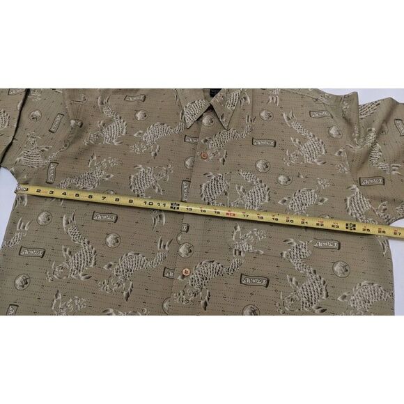 Avirex Long Sleeve Lobster‎ All Over Print Button Up Shirt XL Green - Picture 6 of 7